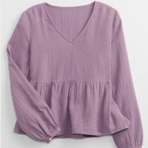 GAP Gauze Peplum Top NWT
